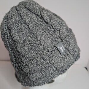 Heat Holders Women's Cable Knit Beanie Gray with  Sherpa Lining